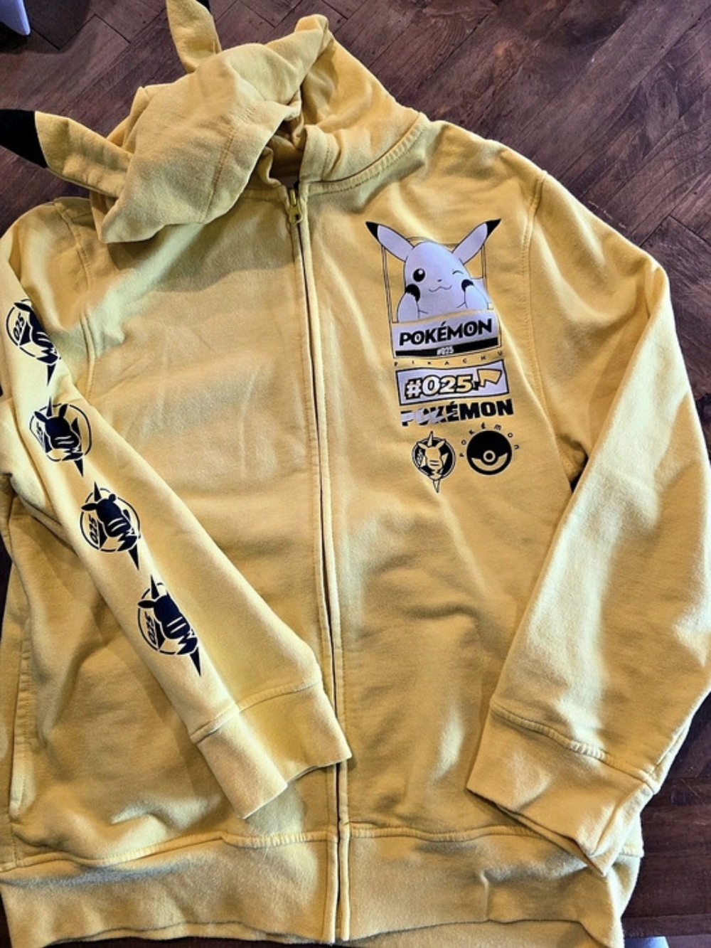 Pokémon Pikachu 3D Ear Full-Zip Hoodie Yellow Boys XL